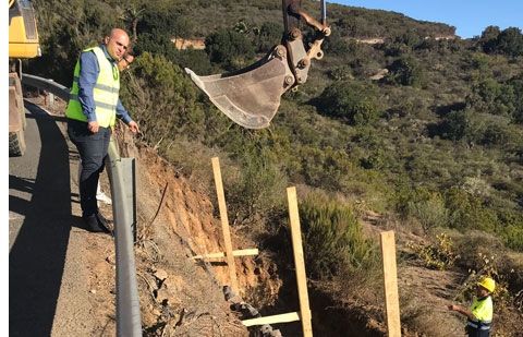 Inician la construcción de dos muros de contención en el tramo Epina-Arure