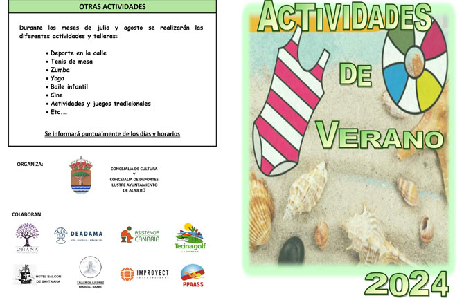 Un amplio programa de actividades de verano dará comienzo desde julio en Alajeró