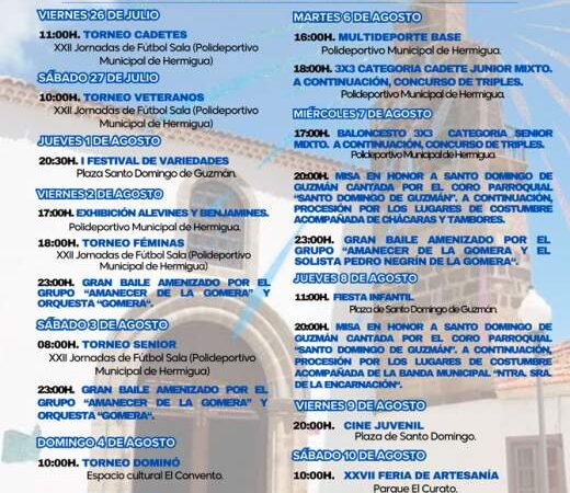 El Ayuntamiento de Hermigua presenta el Programa de sus Fiestas Patronales