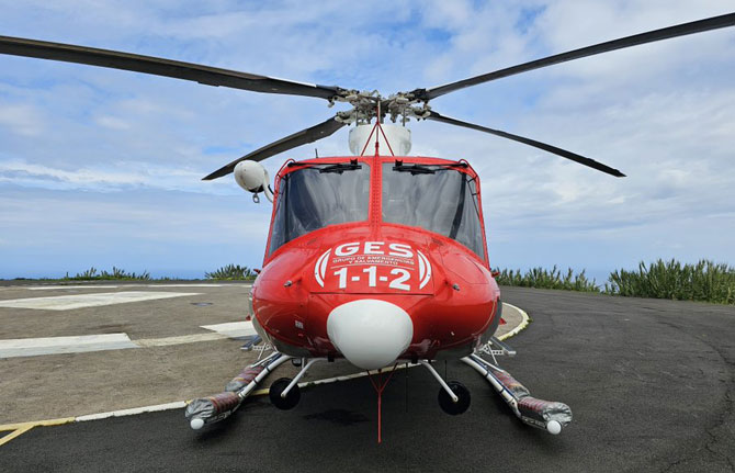 Helicóptero del GES rescata a una senderista lesionada tras sufrir una caída en La Gomera