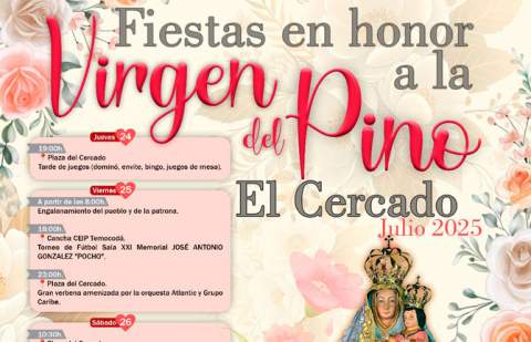 El Cercado celebra sus fiestas en honor a la Virgen del Pino del 24 al 26 de julio